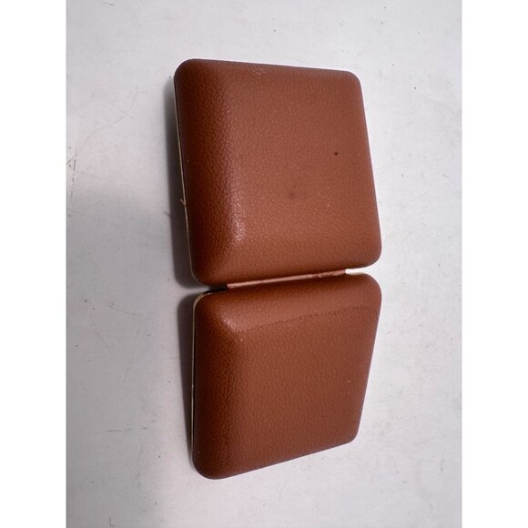 Vintage Equity Travel Alarm Clock Gold-Tone Case Brown Faux Leather Cover Fold U - Picture 7 of 9